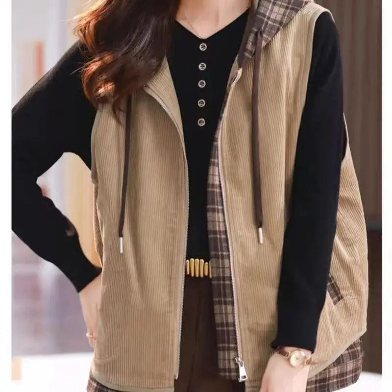 Corduroy Vest Women's New 2024 Hot Selling Model Popular This Year Fashionable Versatile Horse Jacket High-end Camisole Jacket