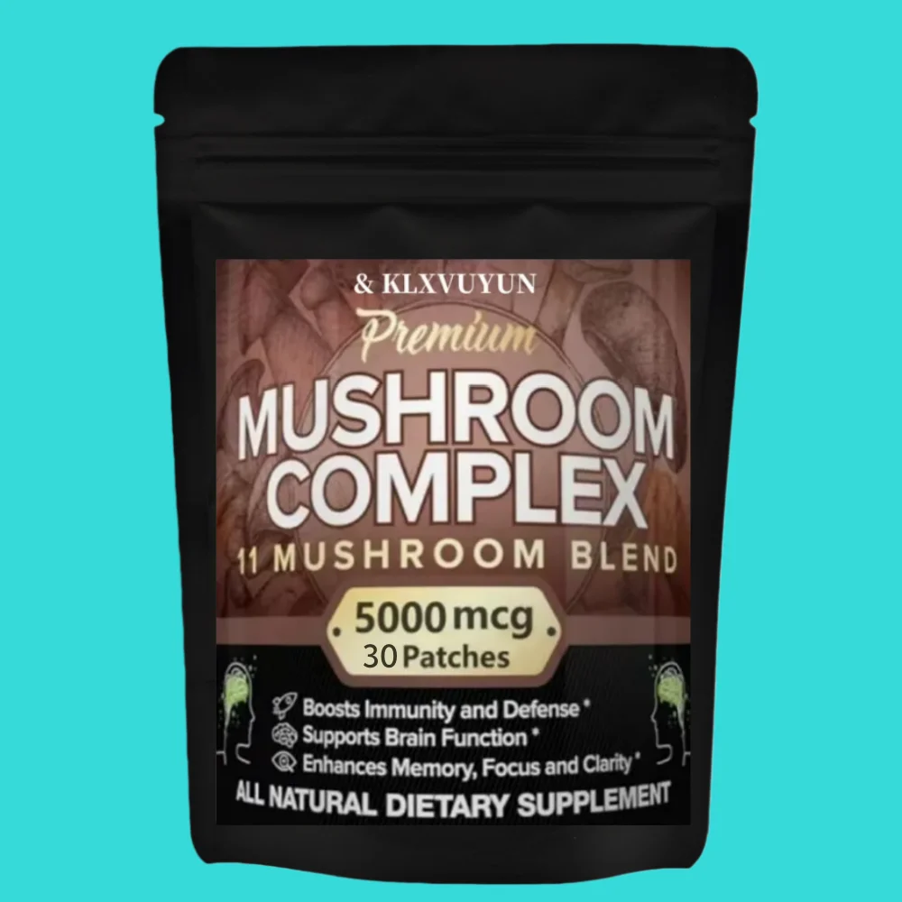 

7-грибные сложные трансмические дополнительные патчи (Lions Mane, Cordyceps, Чага) | США производство