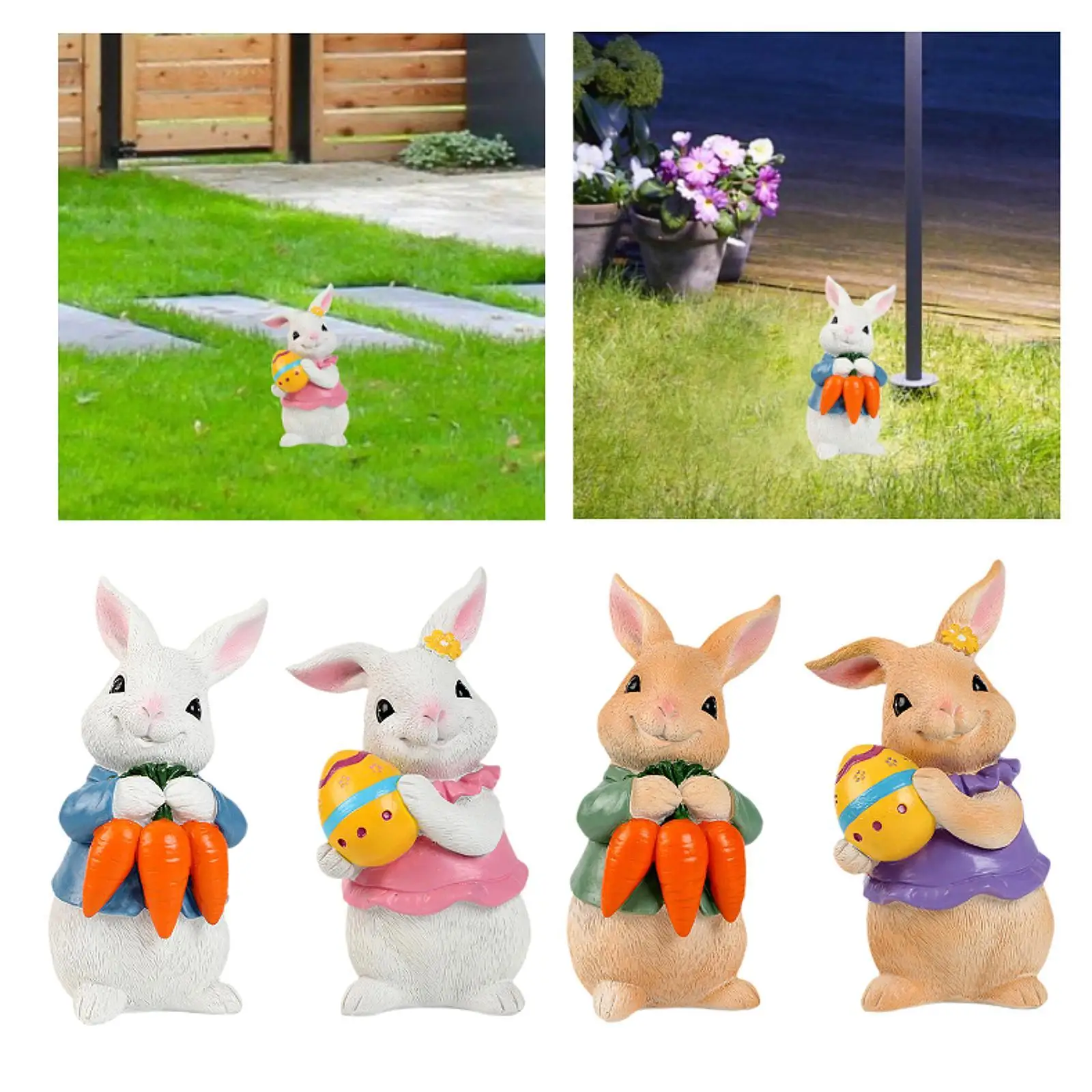 

Easter Bunny Figurine Spring Decors Ornament for Festival Fireplace Holiday