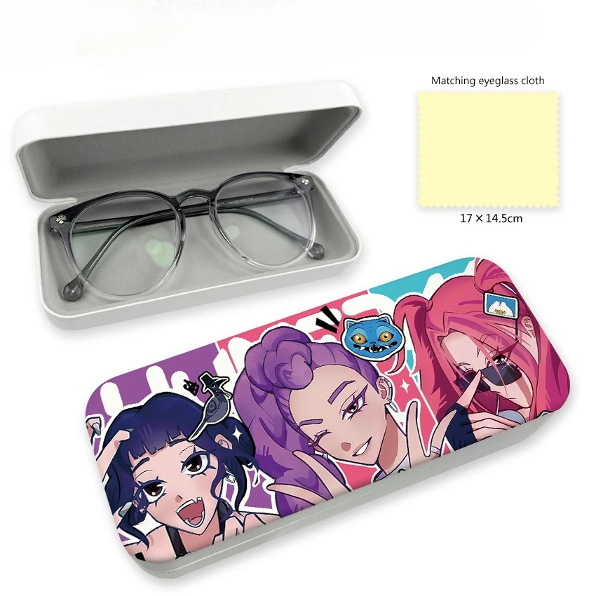 

Anime Kpop Demon Hunters Glasses Case Fashion Cartoon Print Portable Anti-drop Glasses Storage Box Children's Holiday Gifts