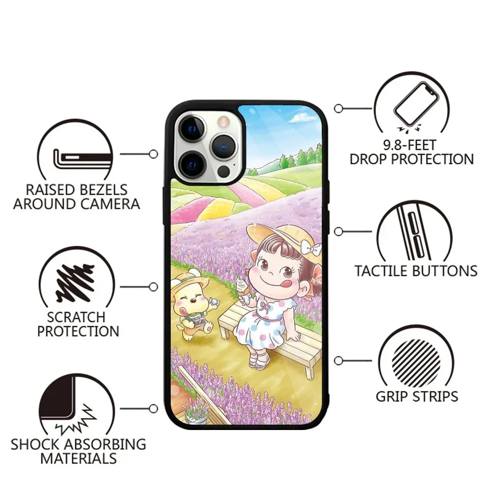 Fujiya-Milky Peko-Chan Phone Case For iPhone 16,15,14,13,12,11,Plus,Pro,Max,Mini Magsafe Magnetic Wireless Charging