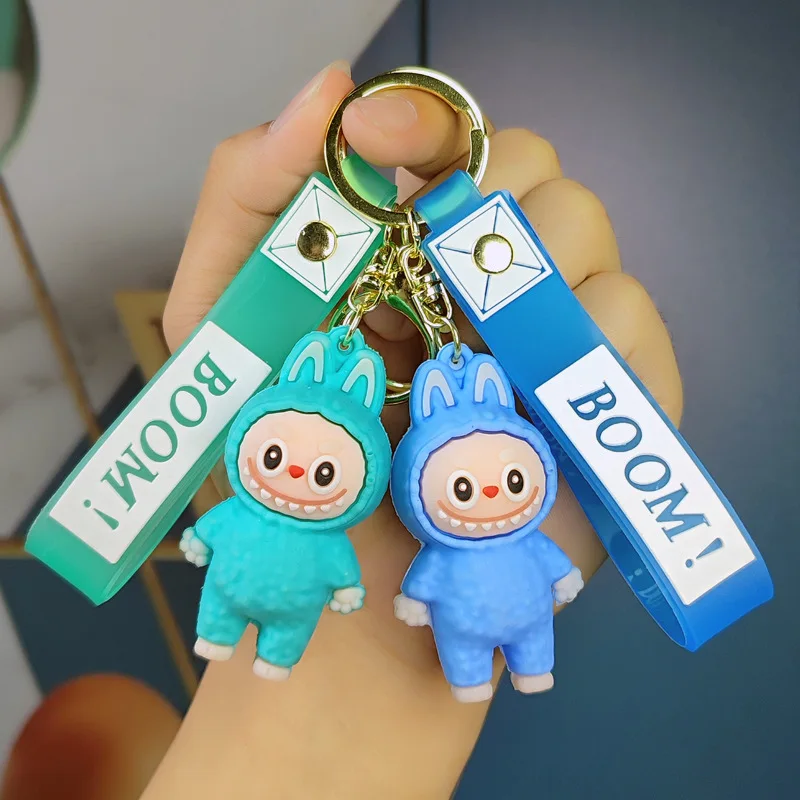 

Cute Keychain for Car Keys Doll Blind Box The Monsters Bunny Labubu Key Chain Anime Accessories Keychains Bags Jewelry Wholesale