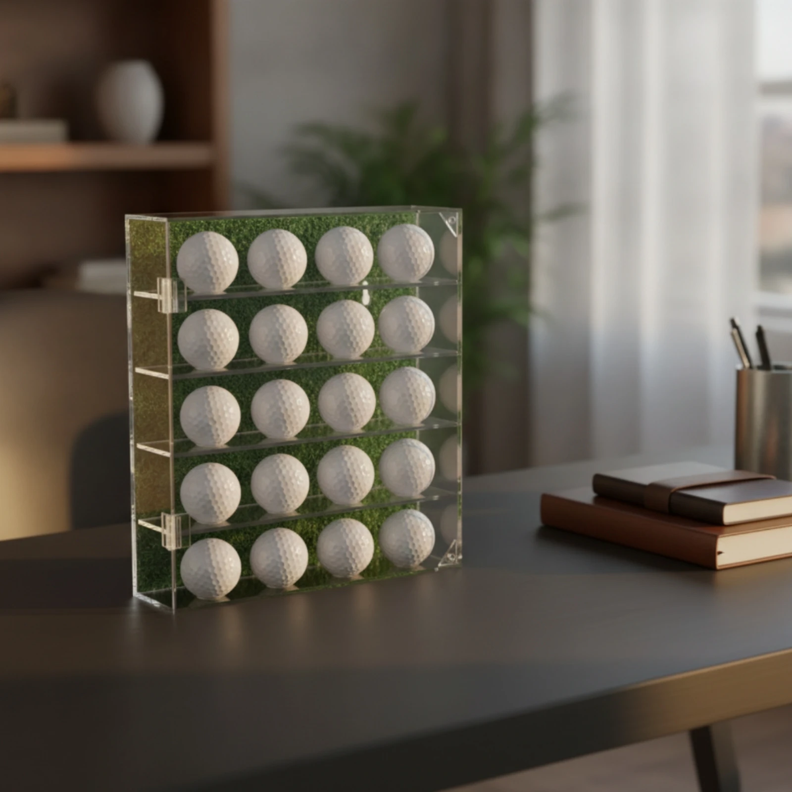 Ball Display Case Clear Acrylic Display Case Showcase Space-Saving for Collectors, Game Room, Clubhouse