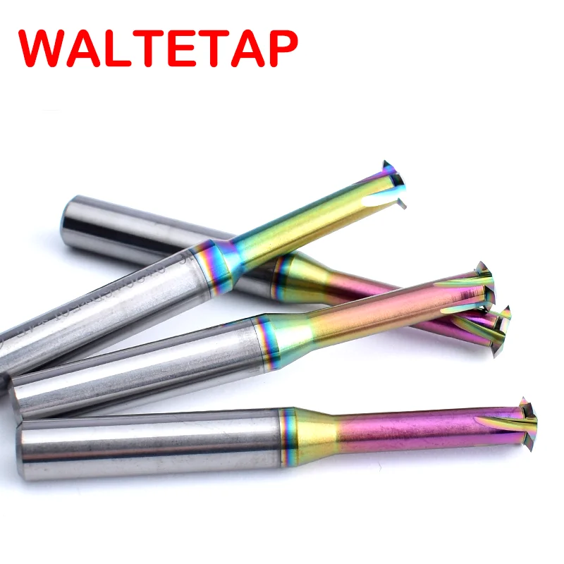 WALTETAP CNC Machine Solid Carbide Single Tooth Thread Milling M1 M1.6 M2 M3 M4 M5 M6 M8 M10 M12 M14 mill mills Cutter