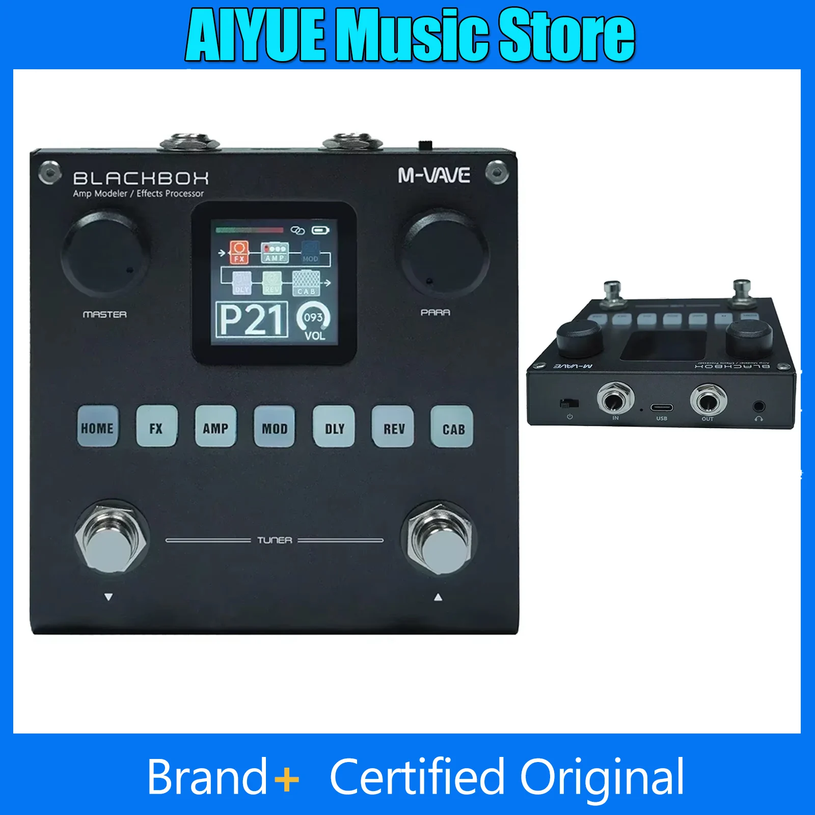 M‑VAVE Blackbox Guitar Effects Pedal Multi Effects Processor AMP Modeler Rechargeable For Electric Guitar Bass