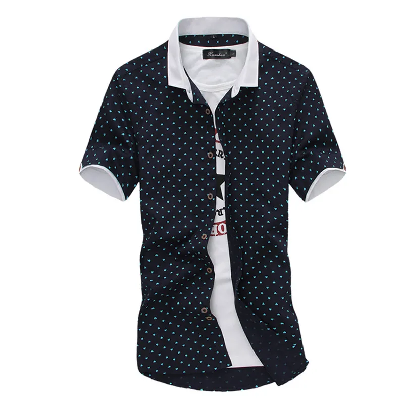 New Arrival Brand Men\'s Summer Business Shirt Short Sleeves Turn-down Collar Tuxedo Shirt Shirt Men Shirts Big Size 5XL