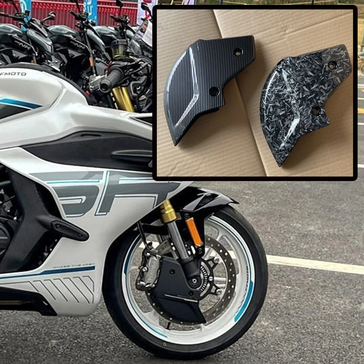 

Caliper ventilation cover motorcycle caliper brake protection cover disc radiator shell Decorative cover For CFMOTO 450SS 450SR