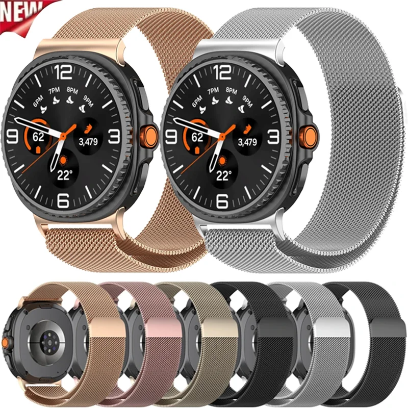 Correa Milanese Loop para Samsung Galaxy Watch 8 44/40mm clásico 46mm pulsera magnética de Metal Galaxy Watch Ultra 2025 47mm Correa