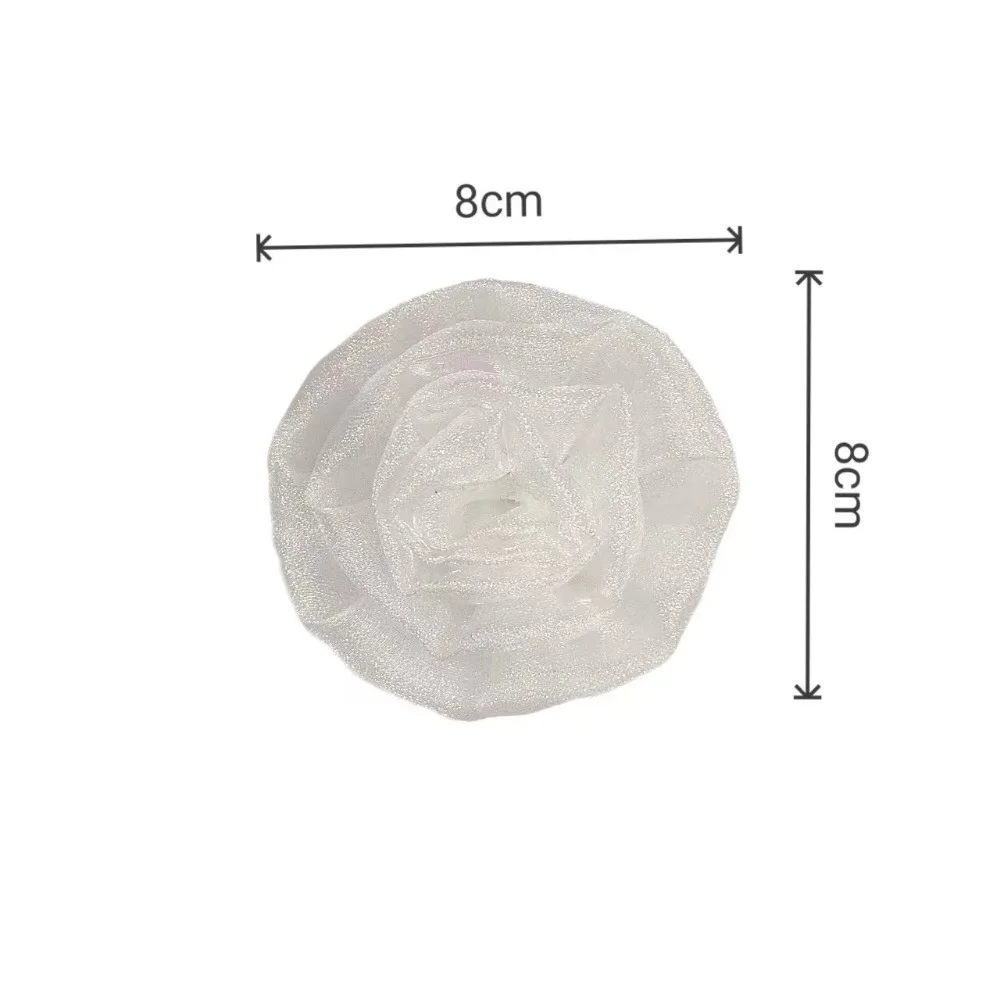 شبكة مطوي روز بسيط ثلاثي الأبعاد النسيج زهرة DIY بها بنفسك بالإضافة إلى دبوس بروش الملابس حقيبة الملحقات الملحقات #3