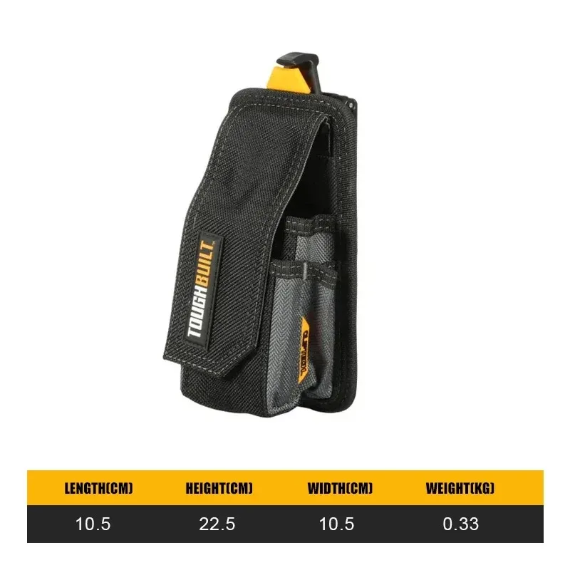 TOUGHBUILT TB-CT-34-B Power Meter Test Kit Tool Belt Universal Utility Pouch Quick-Hang Storage Bag