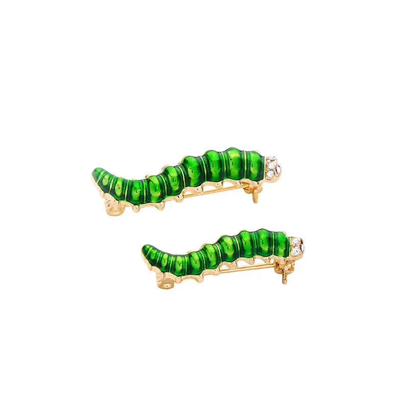 Cute Color Caterpillar Dripping Oil Brooch New Clothing Neckline Hat Pin Brooches Woman Accessories