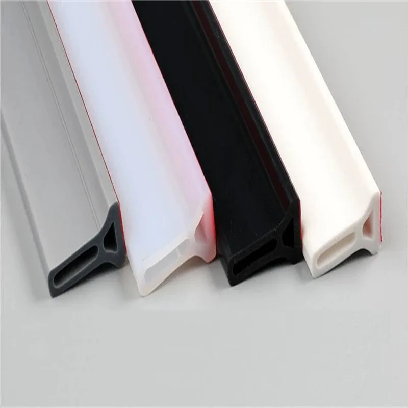 Self-Adhesive Silicone Bendable Water Retaining Strip Shower Barrier Bathroom Separation Accessories