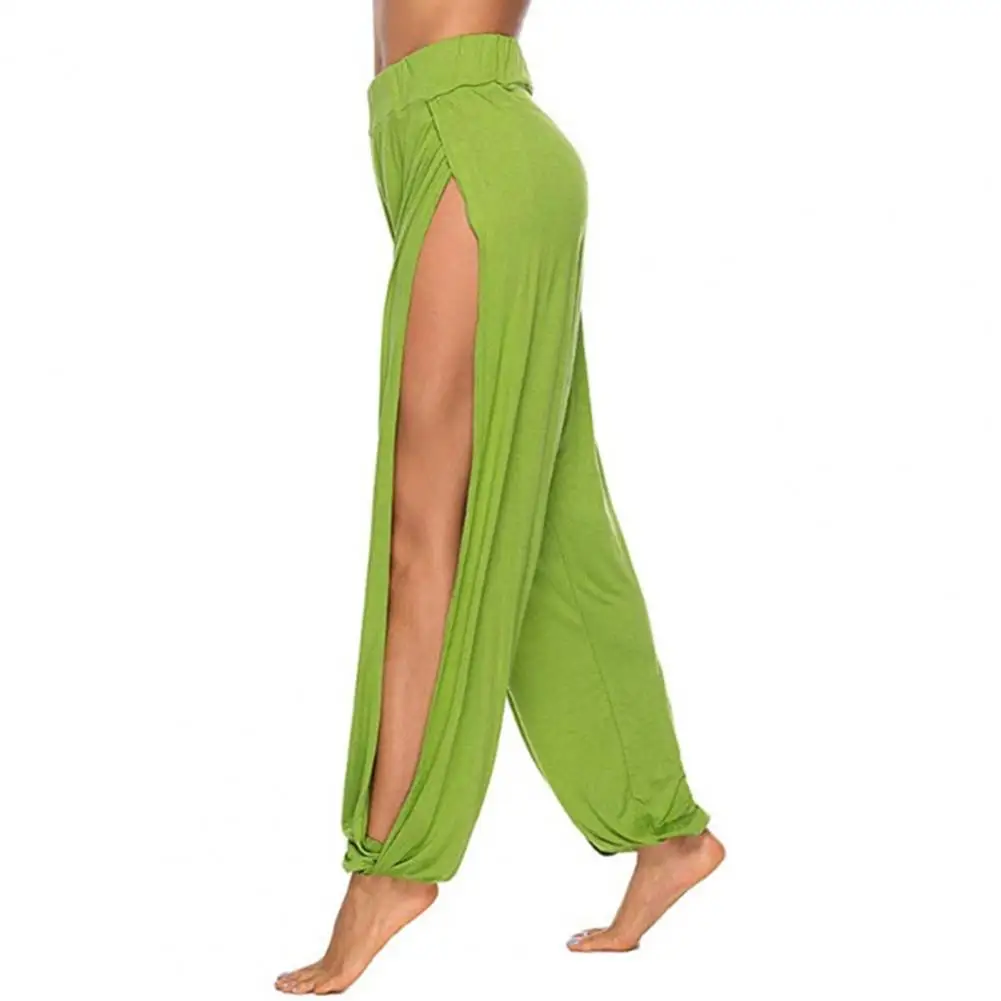 سراويل يوجا عصرية للسيدات بخصر عالٍ وفتحة واسعة الساق سراويل هارين سراويل رياضية غير رسمية متينة مجوفة ملابس منزلية للصالة الرياضية #4