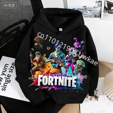 New Fortnites Kids Hooded Coats Anime Fortress Night Sweatshirts Game Spring Autumn Hoodies Sportwear Children Clothes Gift