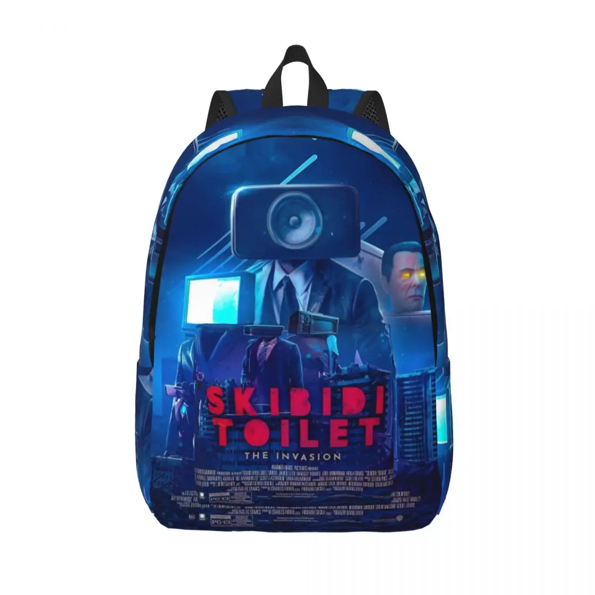 Skibidi Toilet Backpack Elementary High College School Student Anime Cartoon Cameraman Titan Bookbag Teens Canvas Daypack Sports