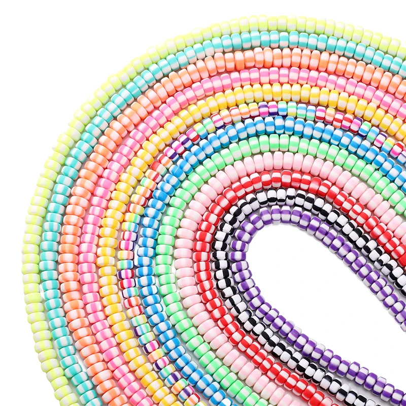 6x3mm Mattierte Polymer-Tonperlen Abakusform Handgefertigt Lose für Schmuckherstellung DIY Armband Perlen – Detail 1