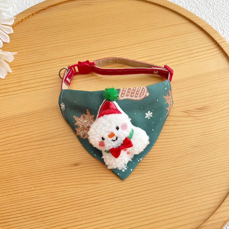 Modisches Weihnachts-Halstuch für Haustiere, verstellbares dreieckiges Halstuch, Speicheltuch für Hunde und Katzen, Halstuch mit Ring, Zubehör – Detail 9