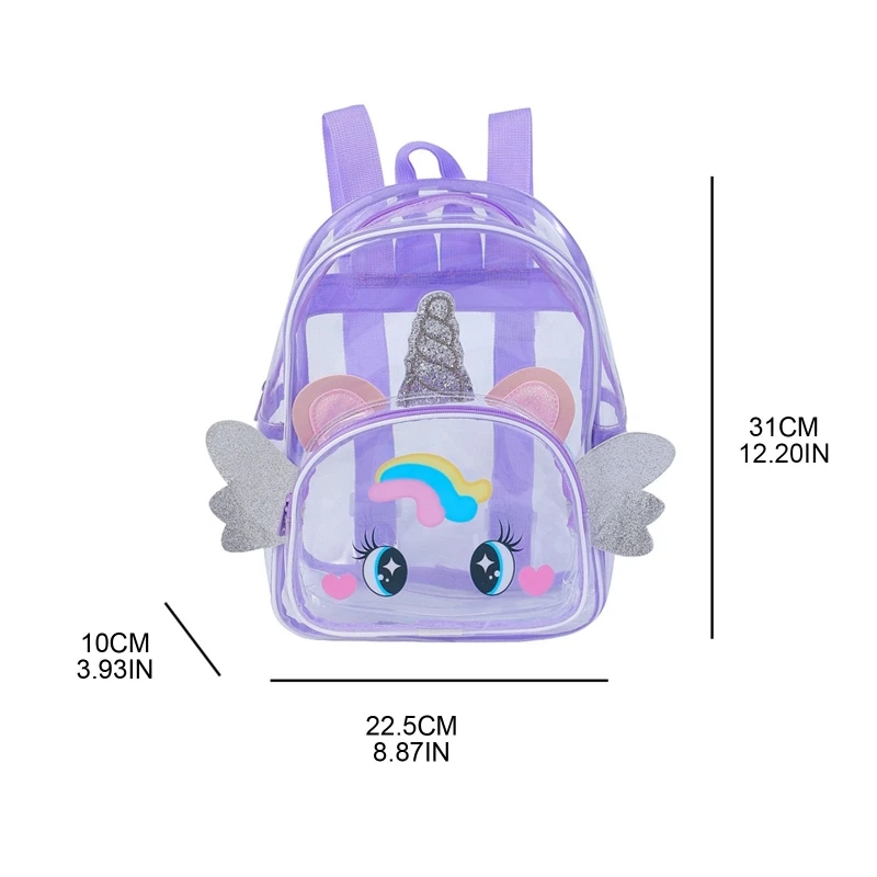 กระเป๋าเป้สะพายหลังโฮโลแกรมใส กระเป๋าสะพายเดินทาง Daypack แบบสบาย ๆ ดูผ่าน