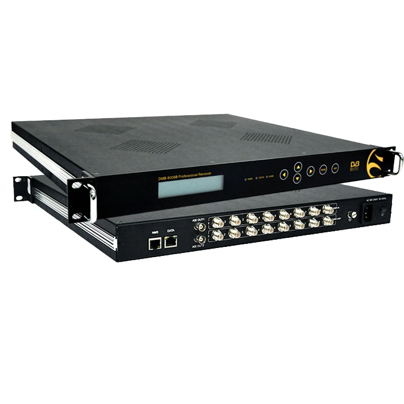 8 Channels Professional Receiver FTA DVB-S2 MPEG-4 Full HD Digital Satellite Receiver With RF To IPTV Gateway