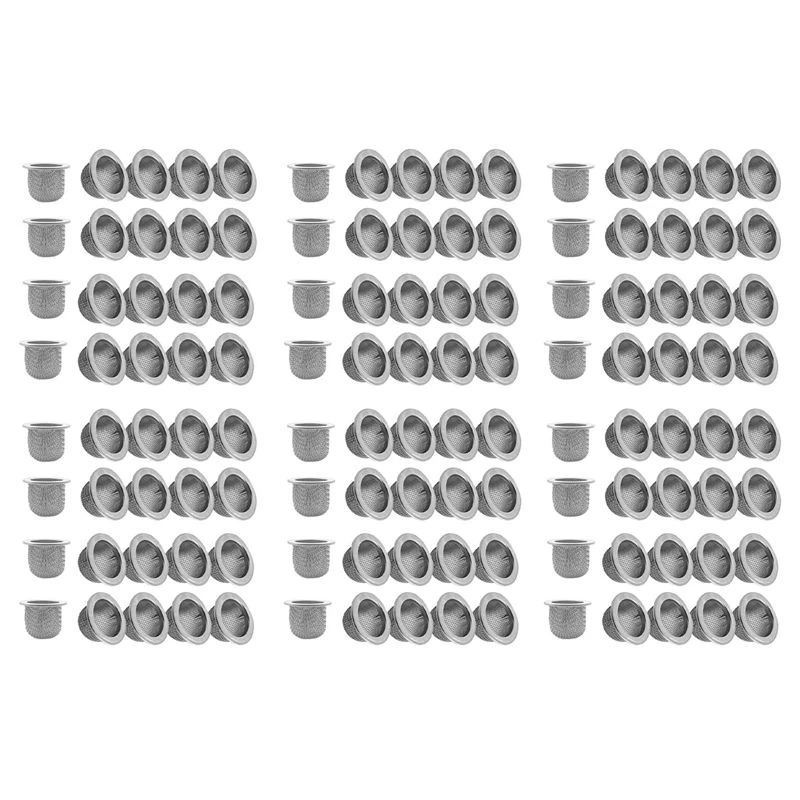 A67M-120Pcs Cocktail Smoker Filter Accessories, Double Screen Filter, Washable Stainless Steel Mesh Screen Filter Bowl