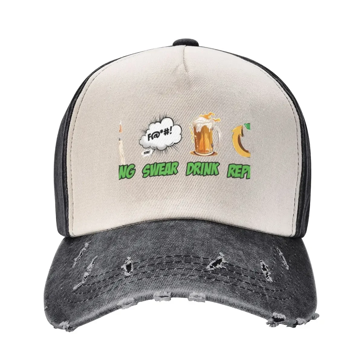 Swing Swear Drink Repeat Golf Humor Baseball Cap Dropshipping Mountaineering custom Hat Mens Tennis Women's