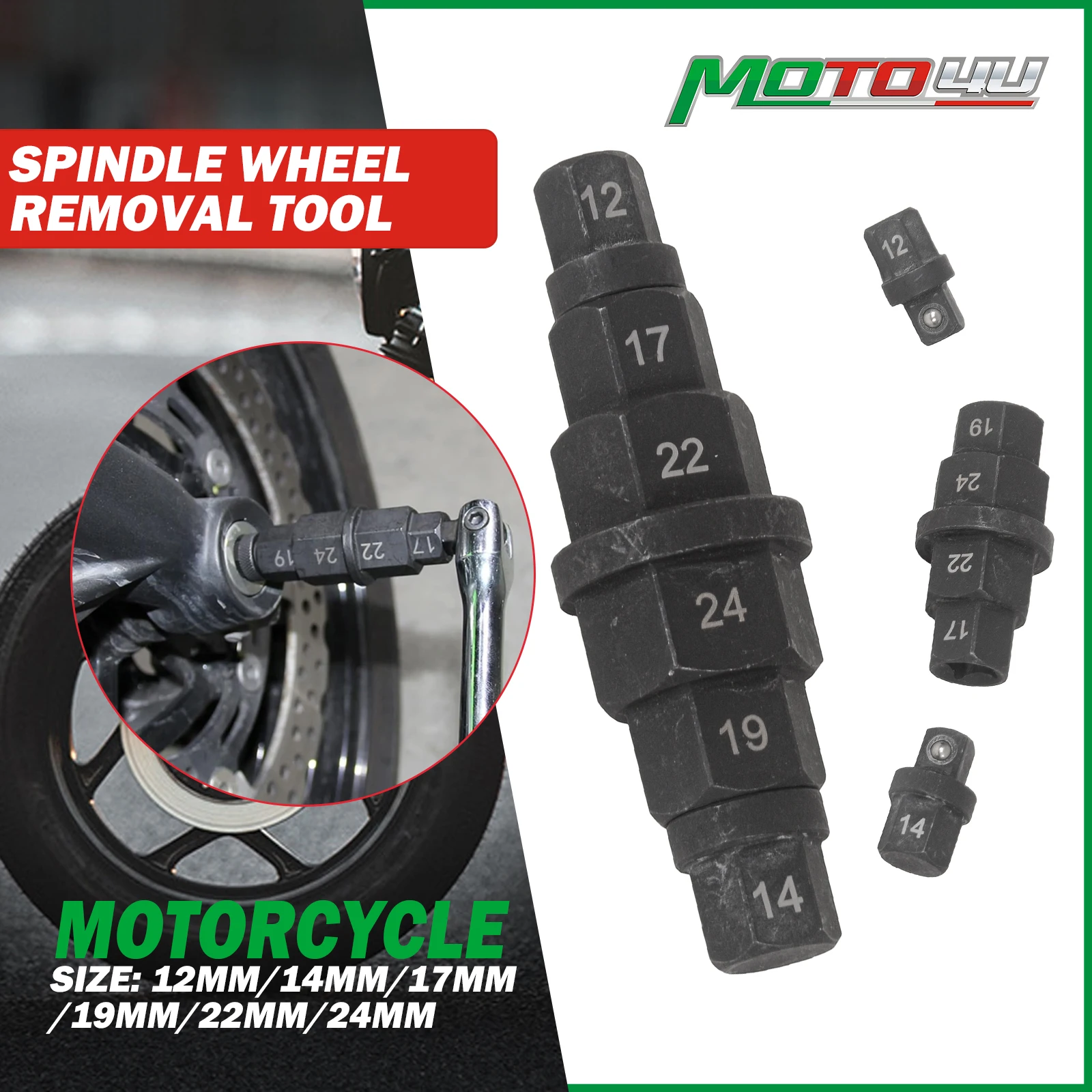 

6 в 1, шестигранный шпиндель переднего и заднего колеса мотоцикла, инструмент для удаления оси для Honda, BMW, Kawasaki, Suzuki, YAMAHA