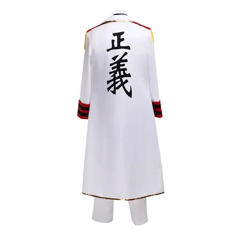Anime Monkey D Garp Costume Cosplay Uniforme marina Giacca Cappotto Mantello Rufy Nonno Festa Costume di Halloween Uomo Donna