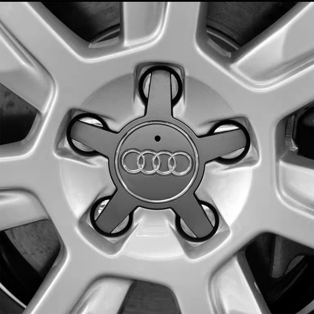 4PCS Car Five Claws Wheel Center Cap Decoration for Audi Q5 A5 A4 8V A6 A3 C7 B8 B6 B7 8P C6 Auto Hub Covers Emblem Accessories