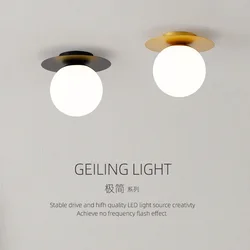 lndoor LED Ceiling Lamp for Modern  Glass Ball Black Gold LED Ceiling Lights Chandelier Lighting for Home Balcony Light Fixtures