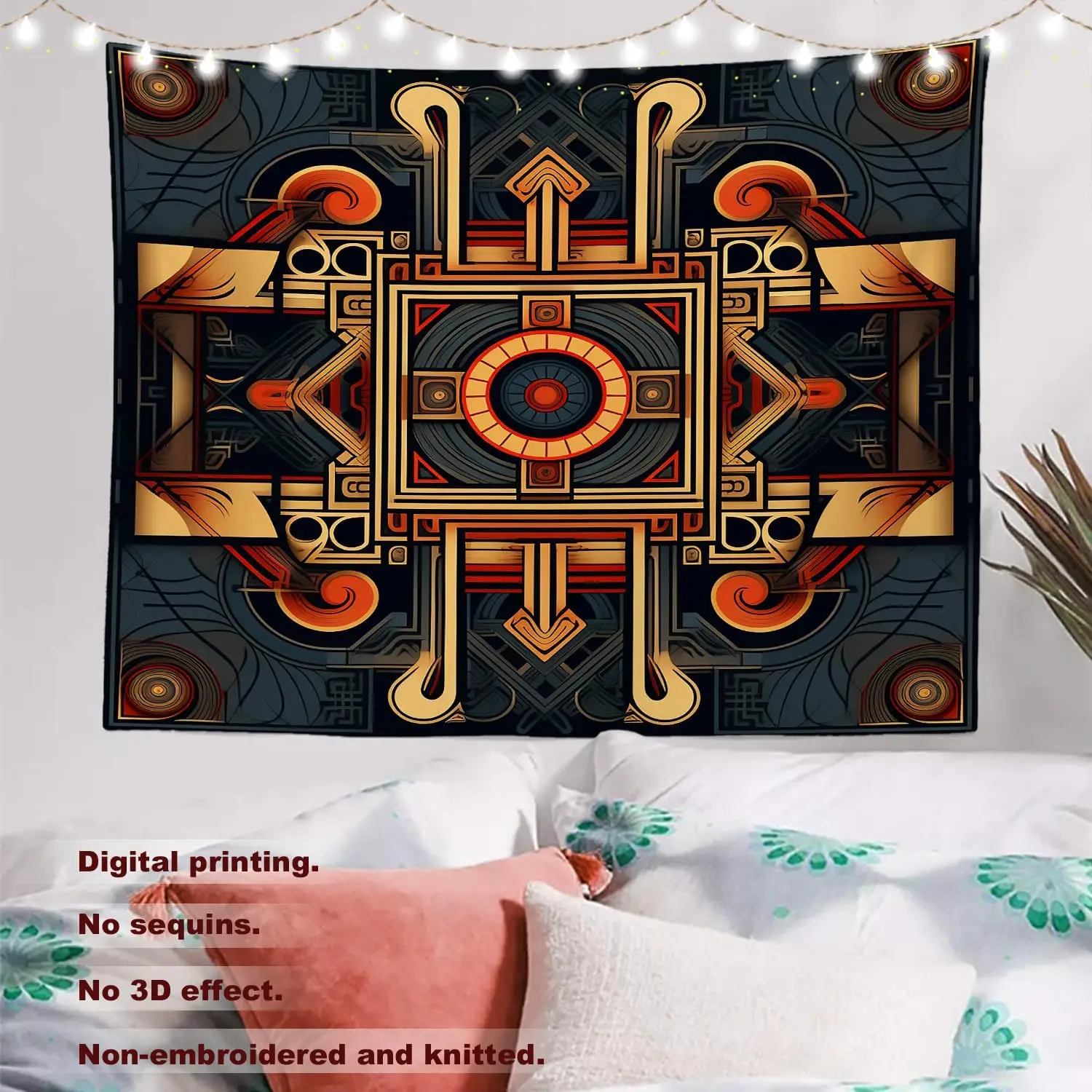 Geometric Bohemian Tapestry Macrame Wall Hanging Boho Wall Art Tribal Festival Moroccan Ethnic Style Curtain Room Decoration
