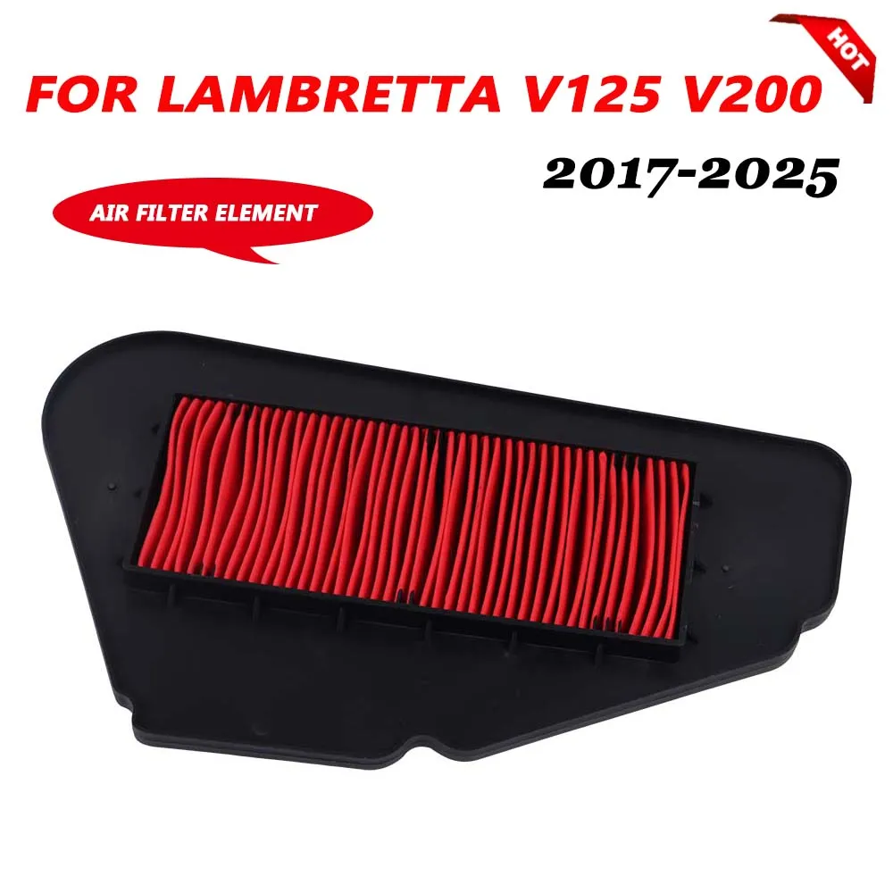 Motorcycle High flow Air Filter Intake Cleaner For Lambretta v125 V200 2017 2018 2019 2020 2021 2022 2023 2024 Spare Parts