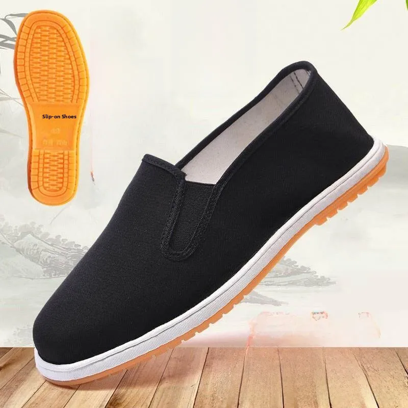 

Beijing Men's Casual Shoes Slip-On Work Shoes Breathable Anti-Slip Multi-Layered Rubber Sole Comfortable Spring Autumn Wear