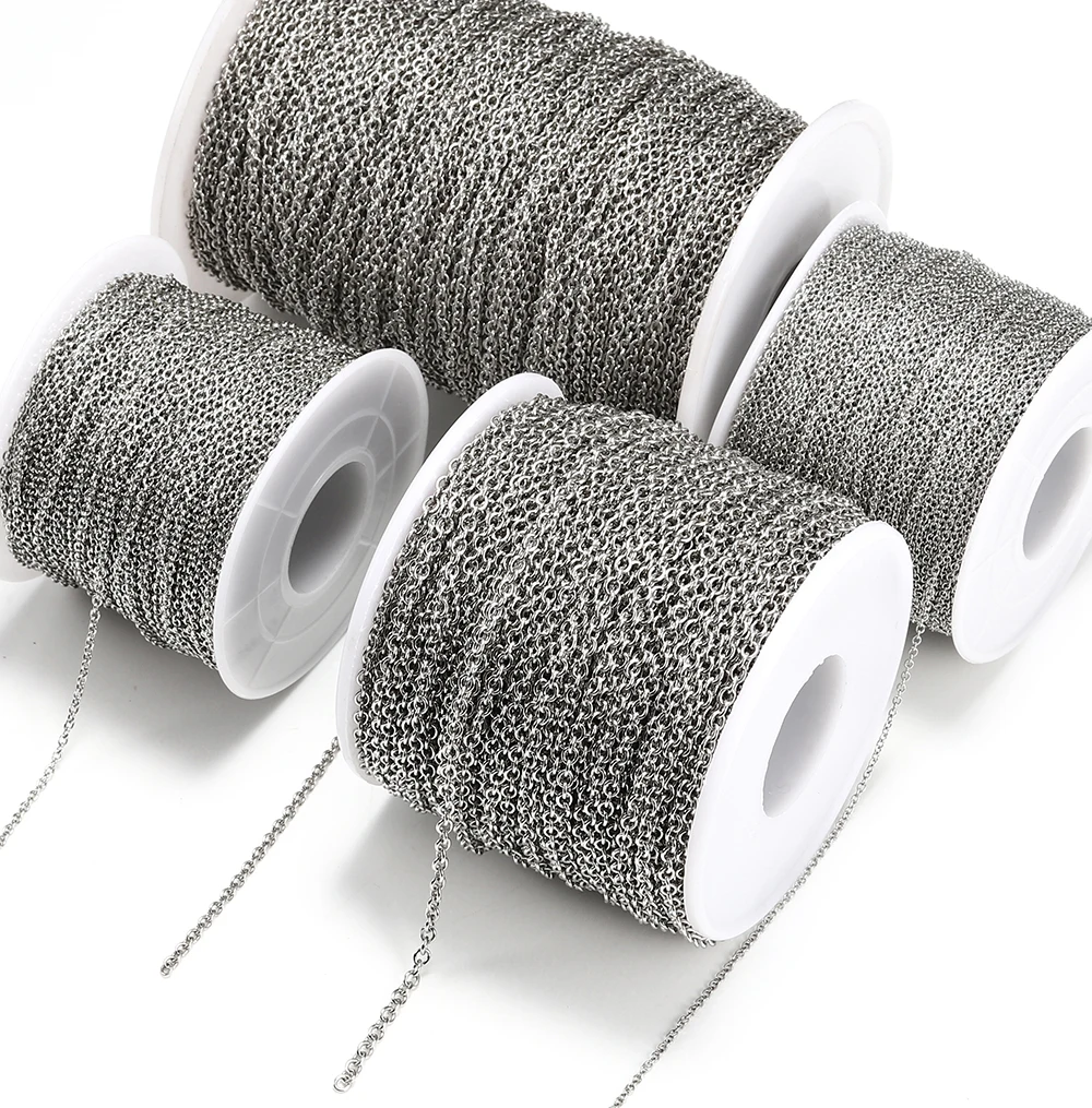 2 Meter 1,2/1,5/2,0/2,5 mm goldfarbene O-förmige dünne Kette aus Edelstahl für Armbänder, Halsketten, DIY-Schmuckherstellungszubehör – Detail 2