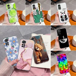 Transparent Case For Xiaomi Redmi Note 11 11S 4G 5G Cute Bear Silicone Soft TPU Back Cover Protective Funda For Note11 11S Coque