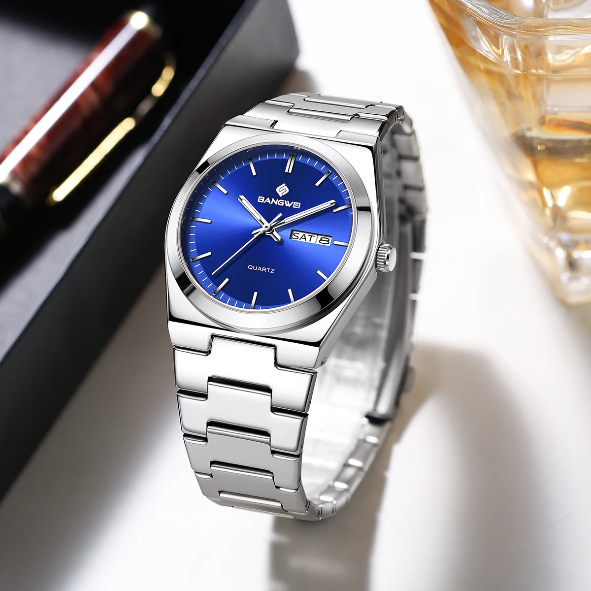 LIGE New Luxury Quartz Man Wristwatch Sport Men Watches Waterproof Luminous Date Week Stainless Steel Men's Watch Male Reloj+box