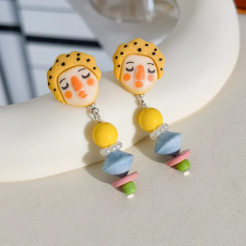 

Unique Ethnic Style Portrait Drop Earrings Creative Character Shape Colorful Beaded Charm Earrings Women Statement Jewelry 2025