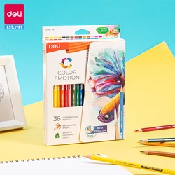 Deli Watercolor Pencil 12 / 24 / 36 Colores Drawing Pen Art Set Children Kids Painting Sketching Water Color Pencil Kit