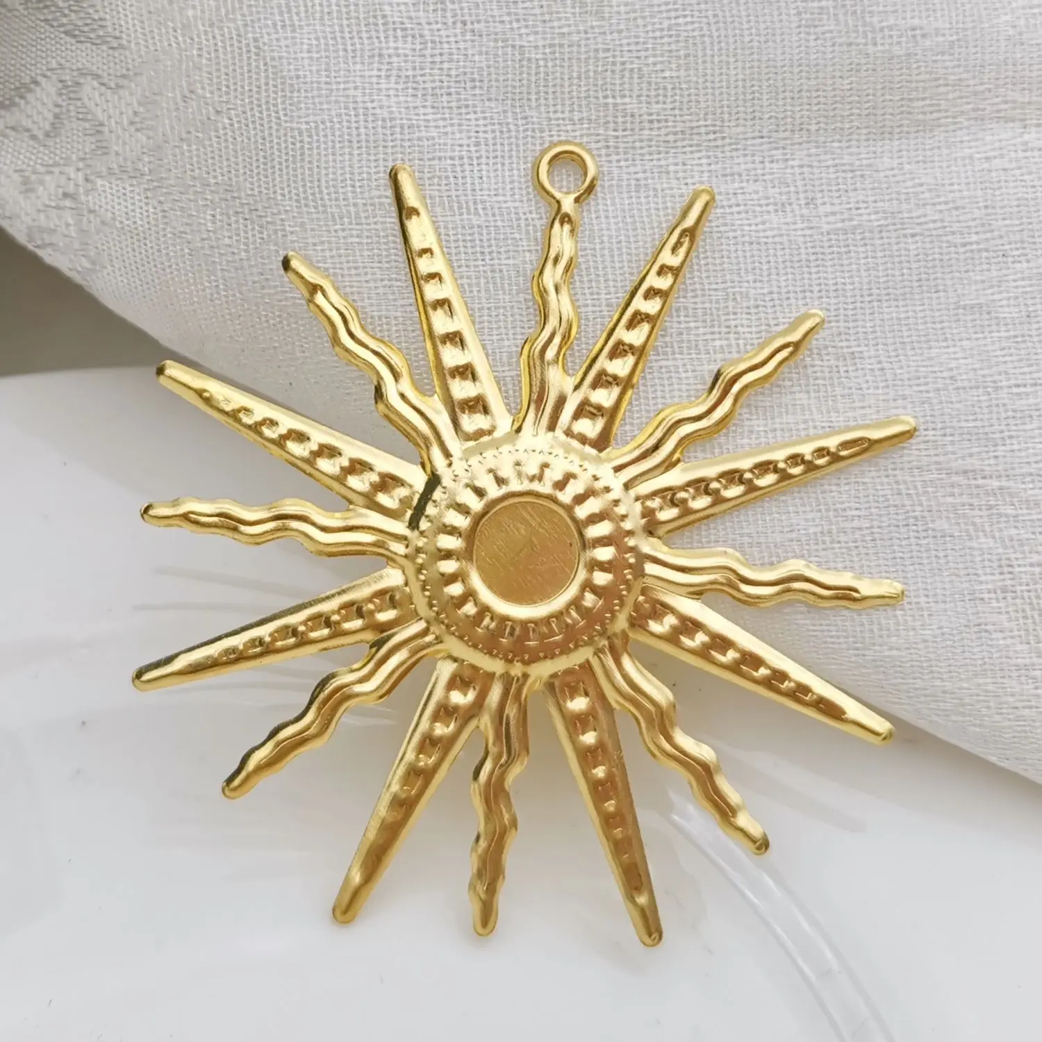 10/40 PCS 61mm Gold Color/Silver Color Metal Filigree Flower Slice Sunflower Charms Base Setting Jewelry DIY Components Findings