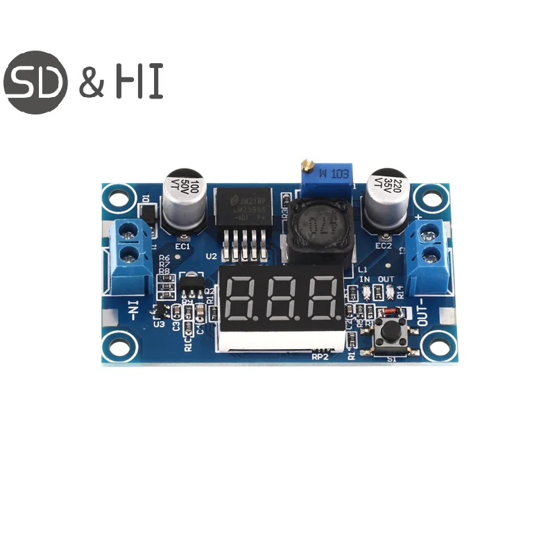 LM2596 DC DC Adjustable Step Down Converter Voltage Regulator LED Display Voltmeter Buck Adapter Adjustable Power Supply Module