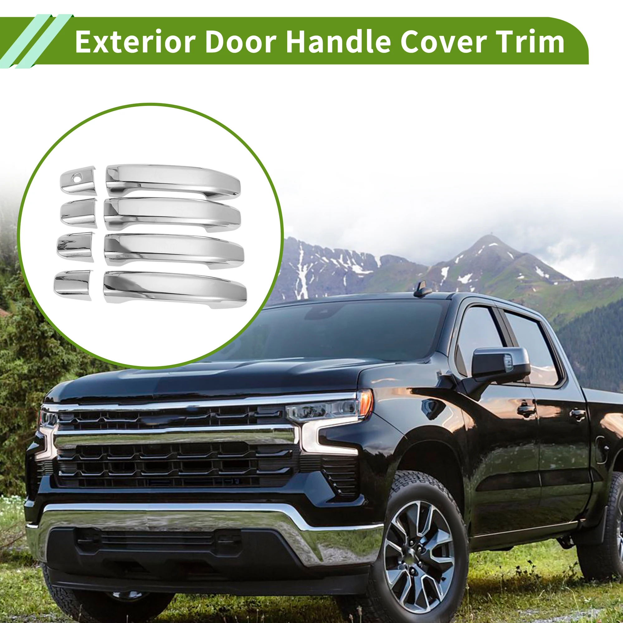 

Накладка на внешнюю дверную ручку UXCELL для Chevy Silverado 1500 2020-2022, ABS, 1 комплект