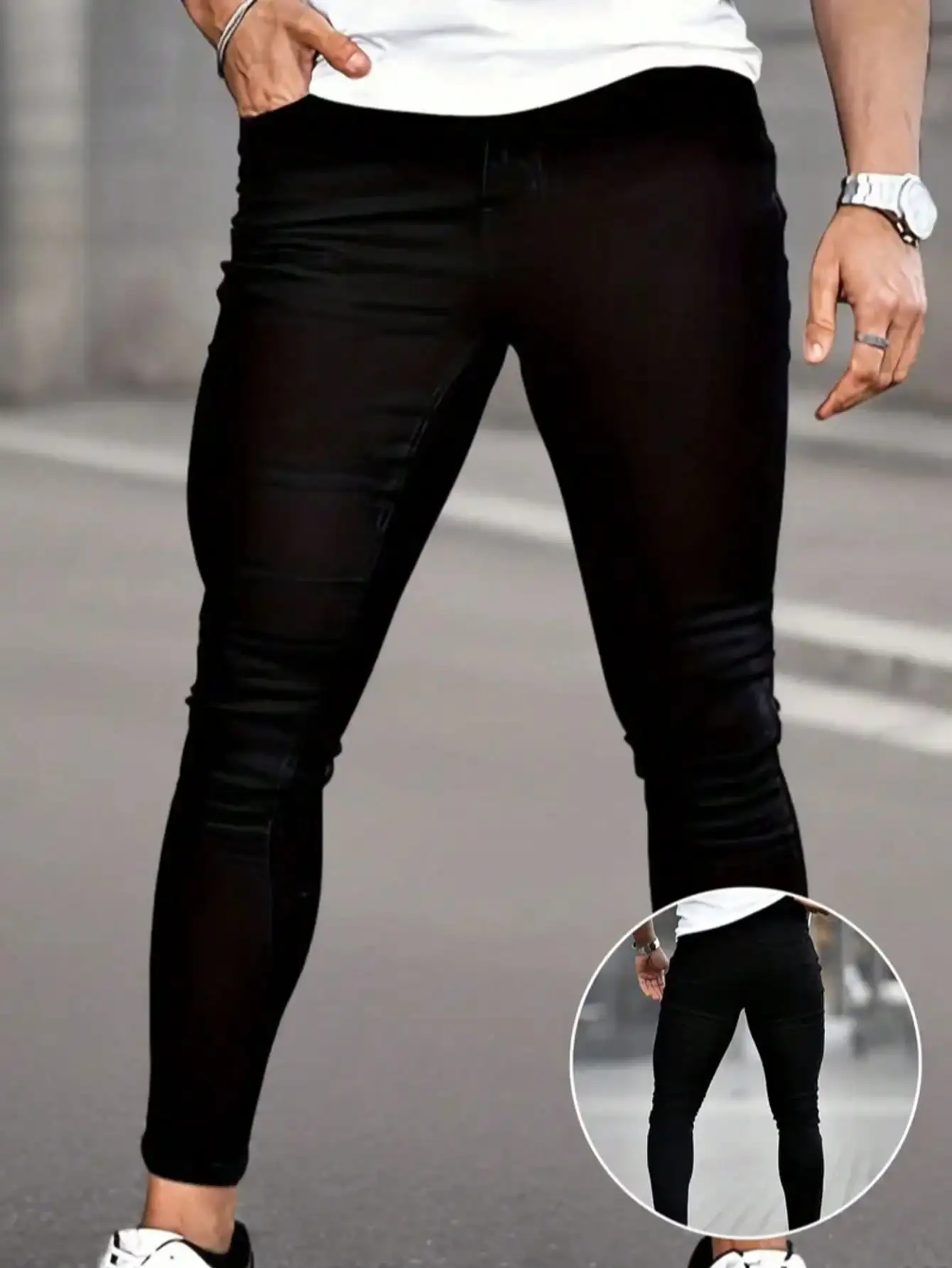 

Men's Casual Tight Jeans, Versatile Elastic And Comfortable Jeans Suitable For All Seasons, Versatile