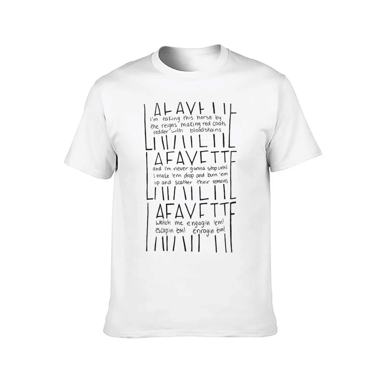 LAFAYETTE - Guns & Ships Lyrics T-Shirt summer top summer tops cute tops Men's cotton t-shirt