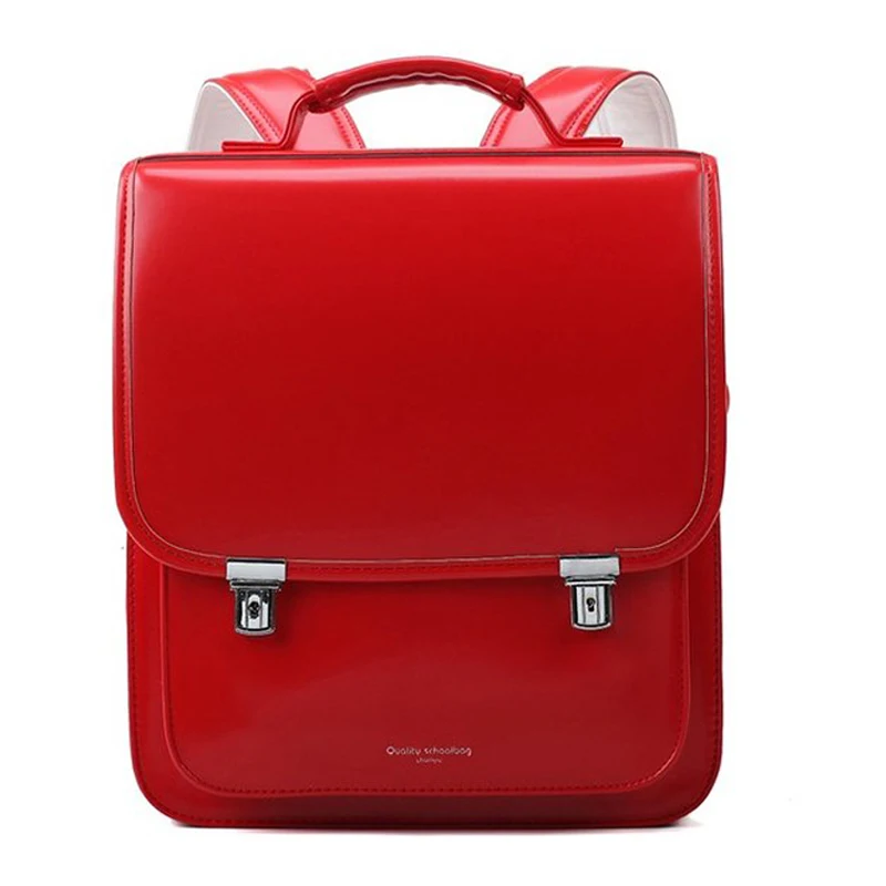 Japanese Style School Backpack For Girl Randoseru  Automatic Satchel  School Bag Embroidery PU Bookbag For Girls SAC