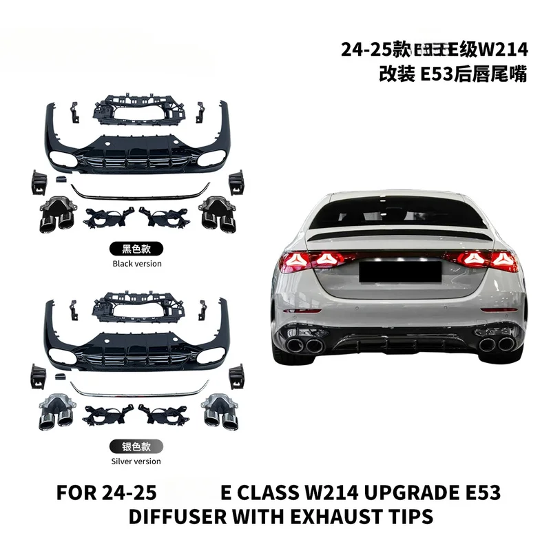 Für Mercedes Benz E-Klasse W214 24-25 Modifizierter E53 Heckdiffusor Auspuffendrohr