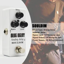 SoulDiM Guitar Analog Delay Effect Pedal Ture Bypass Blue Delay for Electric Guitar