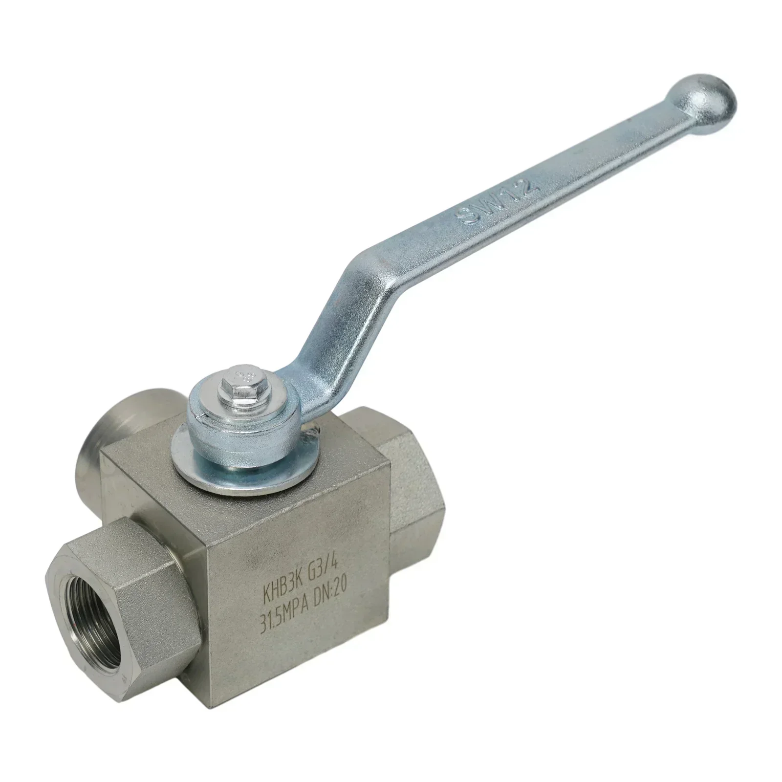 Válvula de bola hidráulica de alta presión de tres vías de 1/4 "a 3/4", válvula de bola de alta presión de goma Manual de rosca interna G1/4 G3/8