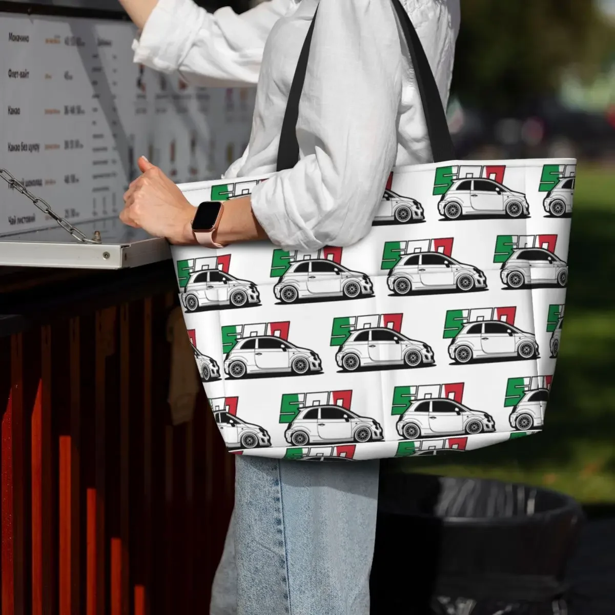 Fiat 500 Abarth Beach Tote Bag Sport Gym Yoga Duffle Large Tote Bag Women Travel Bag Fitness bag