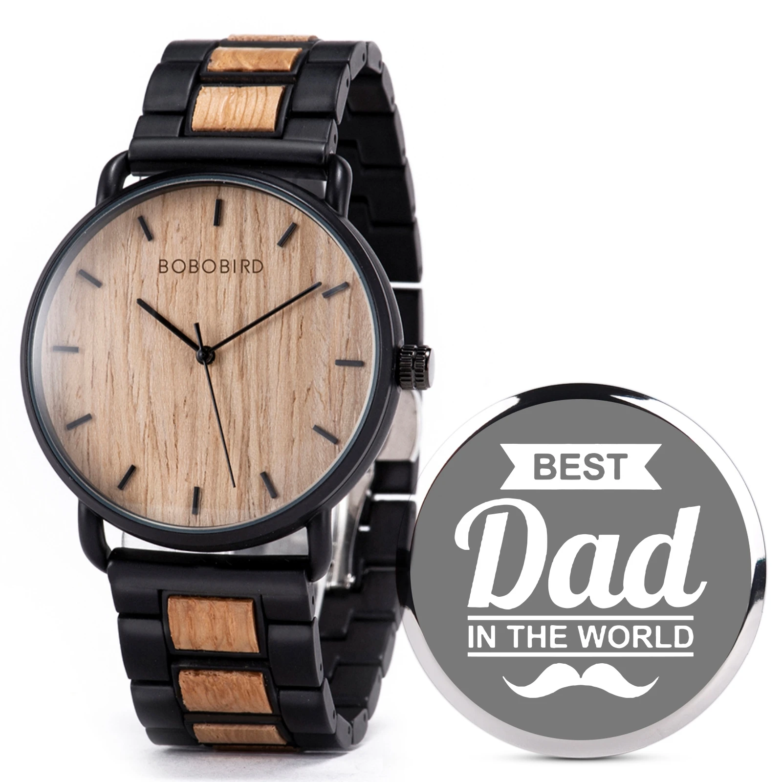 BOBO BIRD Custom Watch for Men Personalized Engraved Fashion Casual Wooden Quartz Wristwatch Clock Anniversary Birthday Gifts