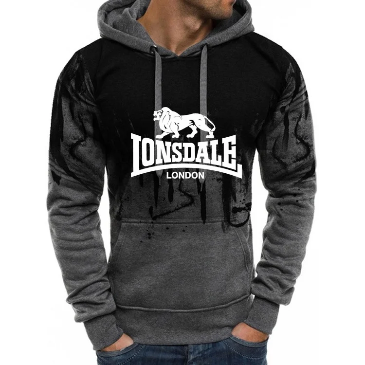 LONSDALE Unisex Hoodie, Fashion Printed Pullover, Comfortable Street Clothing, Top notch Hip Hop, Autumn/Winter, Bestselling