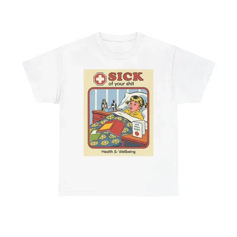 Health And Wellbeing T Shirt Funny Sick Heavy Cotton